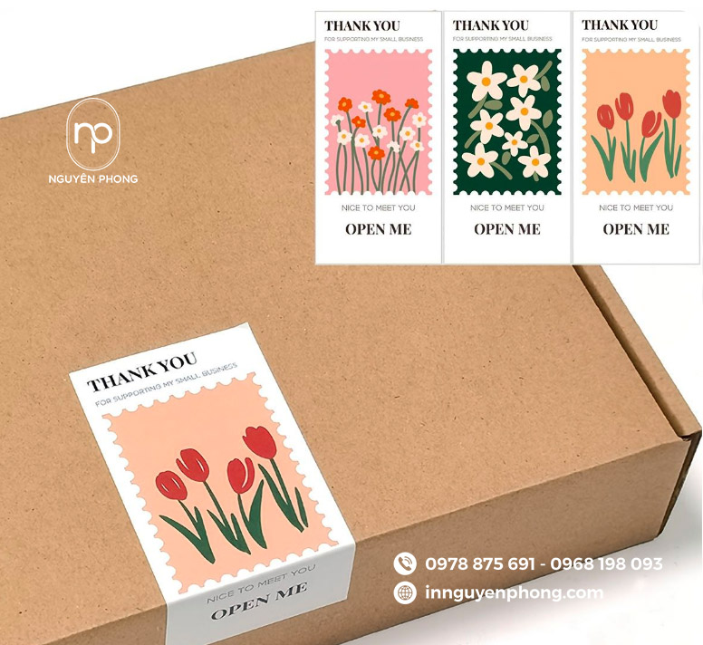 In sticker dán hộp carton